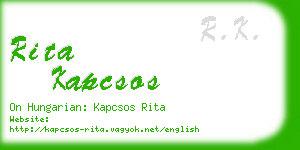 rita kapcsos business card